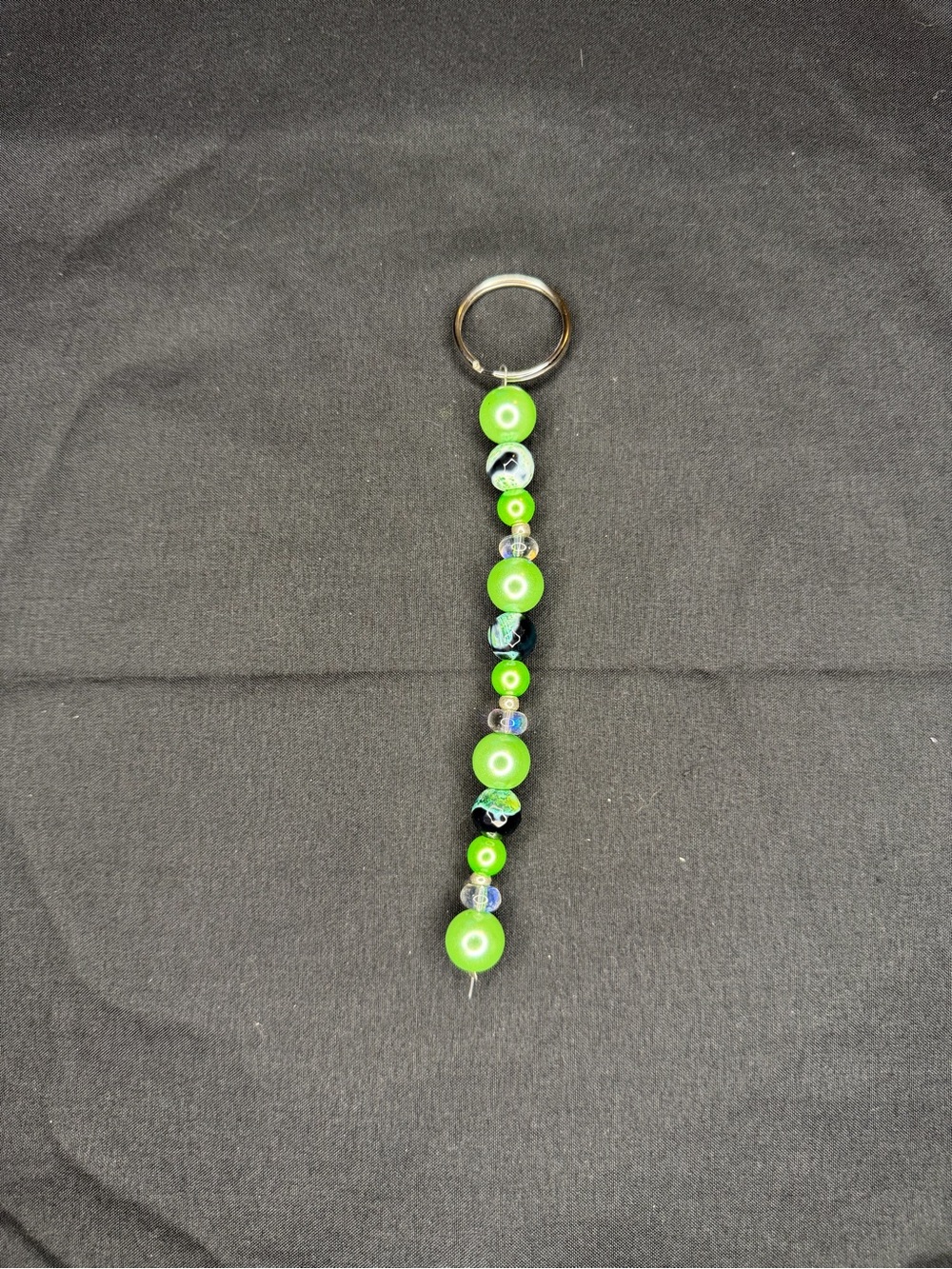 Handmade Green Beaded Keychain - Women Accessories
